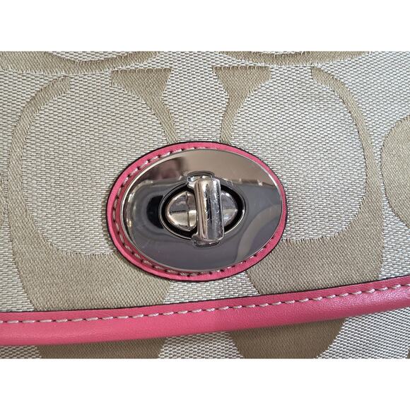 Coach 2010 Signature C Canvas Turnlock Flap Crossbody with Matching Wallet - Picture 5 of 14